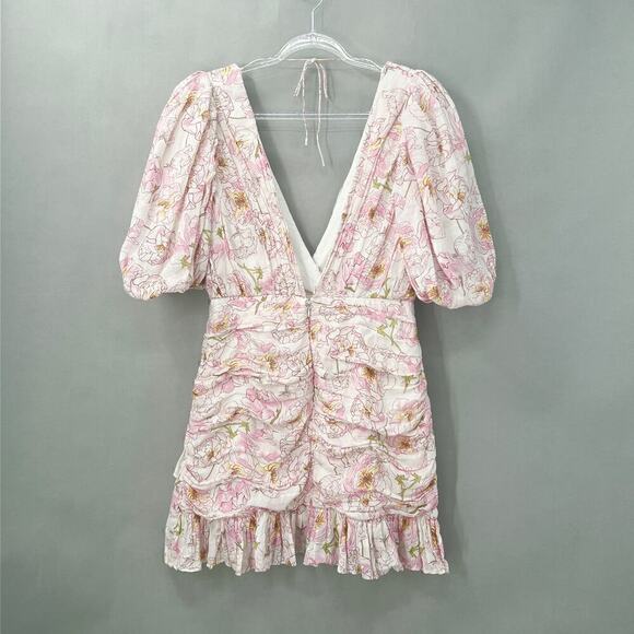 Revolve Sau Lee Posey Dress Womens 10 Floral Romantic Coquette Cottagecore - Picture 4 of 7